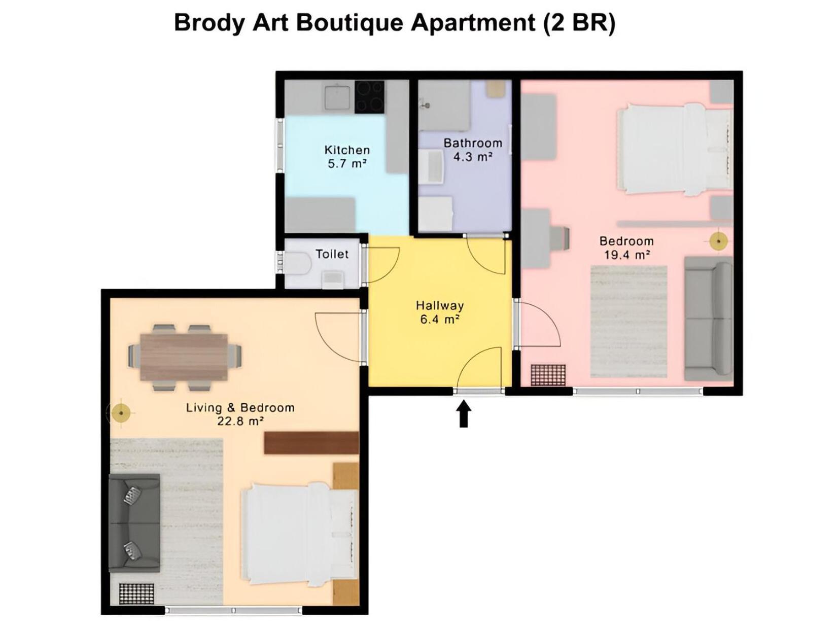 Brody Art Boutique Apartments Budapest Ruang foto