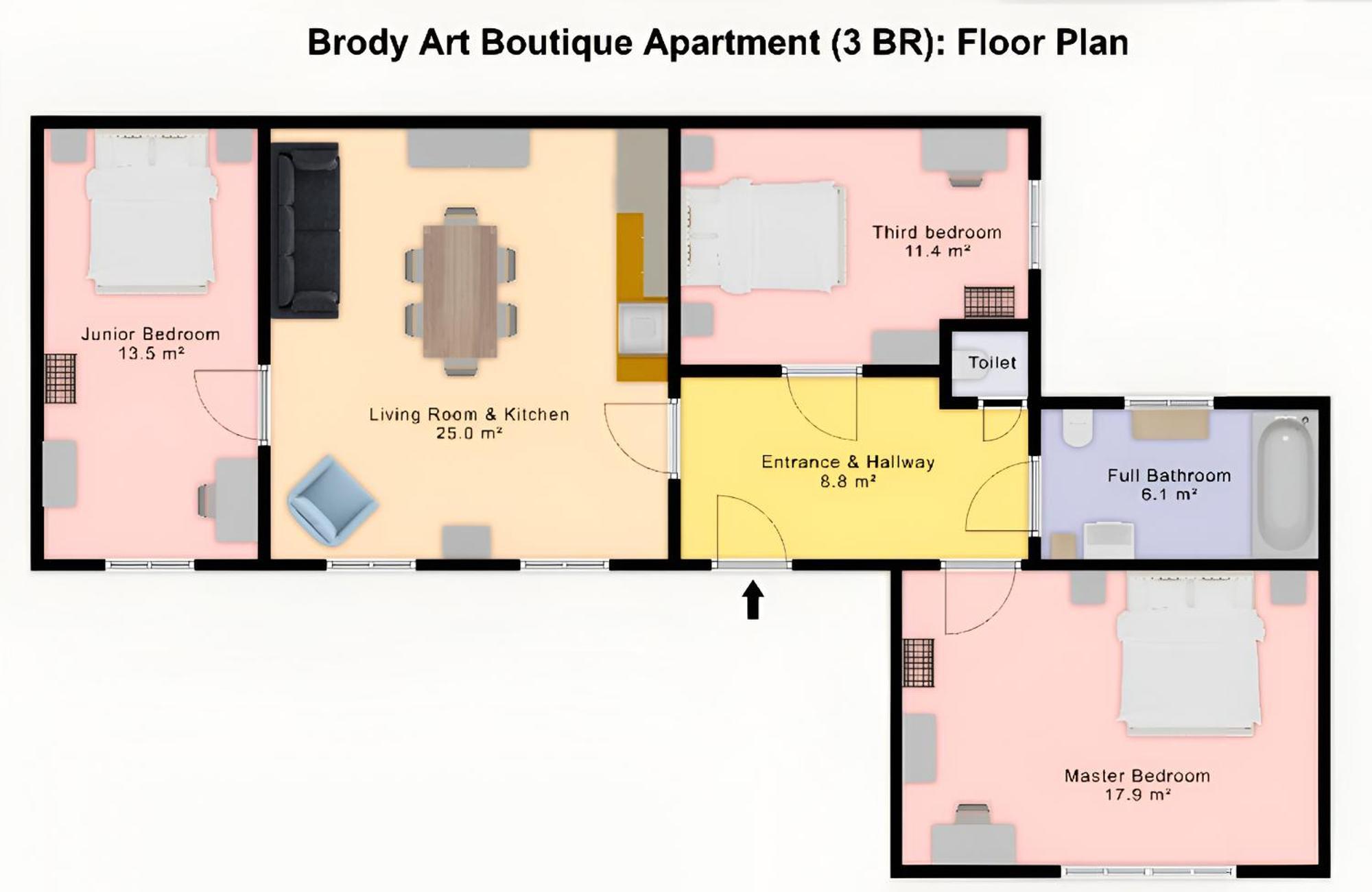 Brody Art Boutique Apartments Budapest Ruang foto